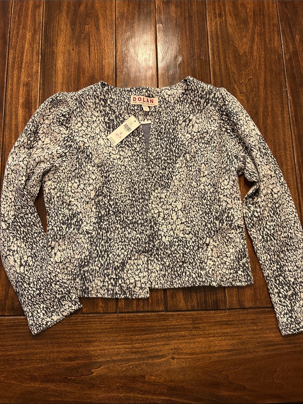 dolan Black & White Cropped Knit Jacket